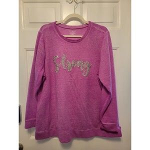 Lane Bryant 18/20 Strong Beaded Pink Sweatshirt